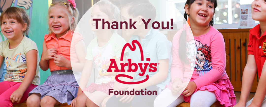 Arbys Foundation Logo and THank you with children